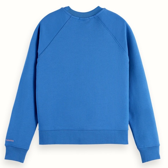 Scotch & Soda Raglan Blue Print Regular Fit Sweatshirt Top - Picture 10 of 15